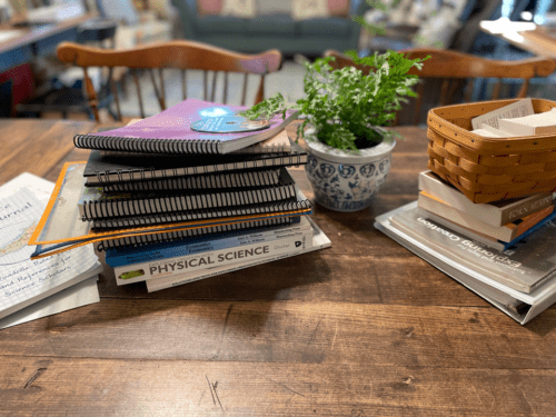 A table for homeschool space