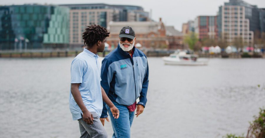 Homeschool father teaches son how to cultivate wisdom while walking and talking