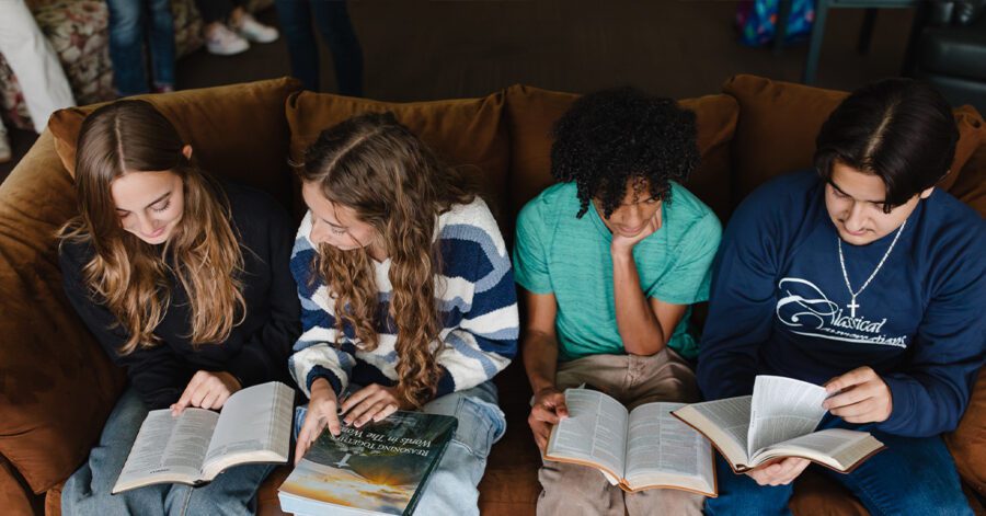 Challenge students studying together.