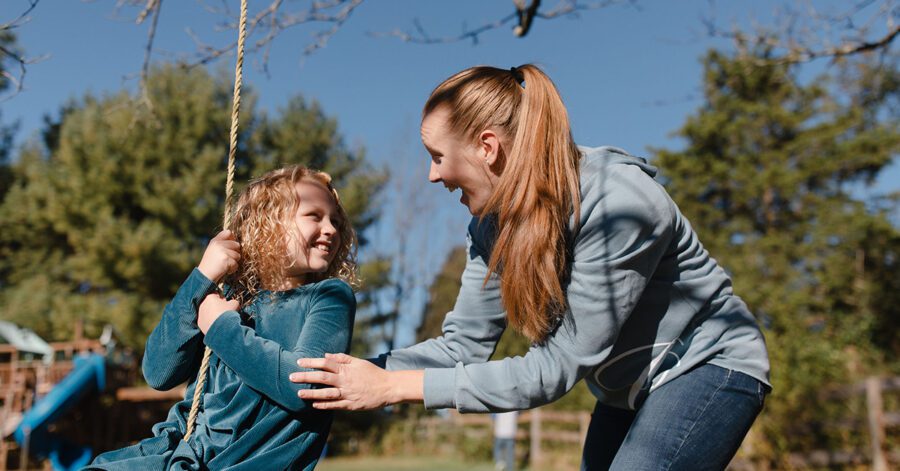A homeschool mother with her child, she is becoming a student of her child