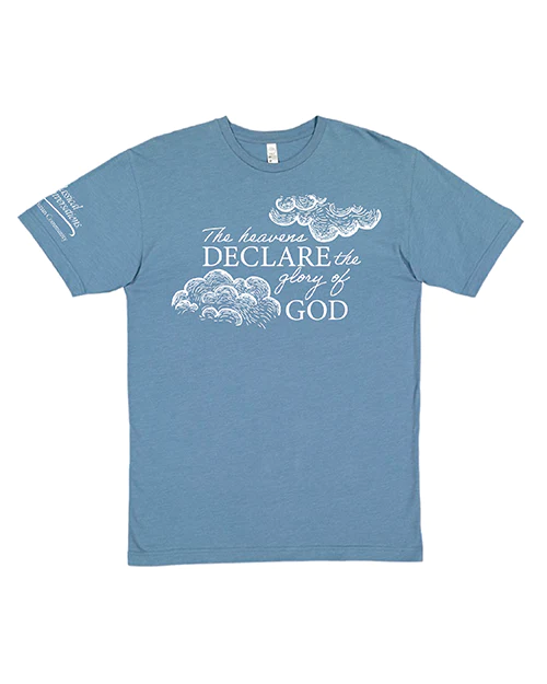 The Heaven Declare the Glory of God blue t-shirt