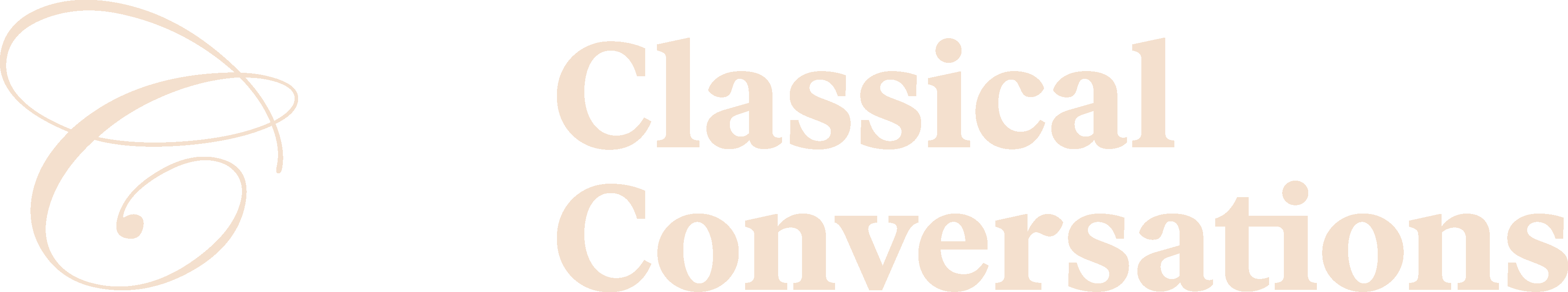 Classical Conversations logo in cream white