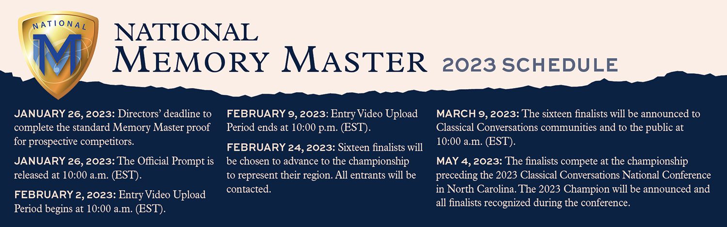 National Memory Master 2023 schedule