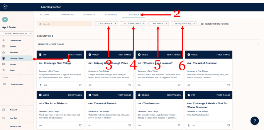 How to organize Challenge curriculum in CC Connected.