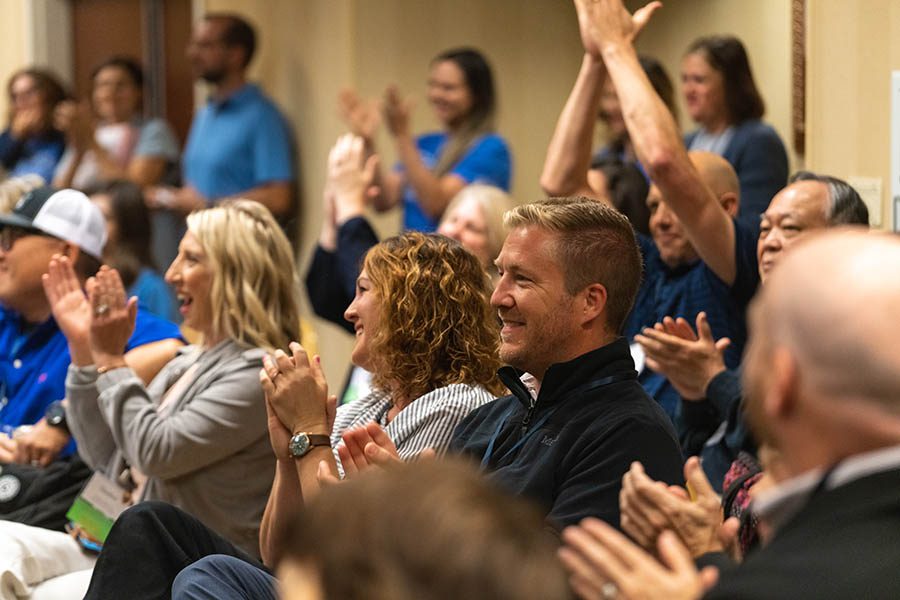 National Memory Master Group cheering and clapping