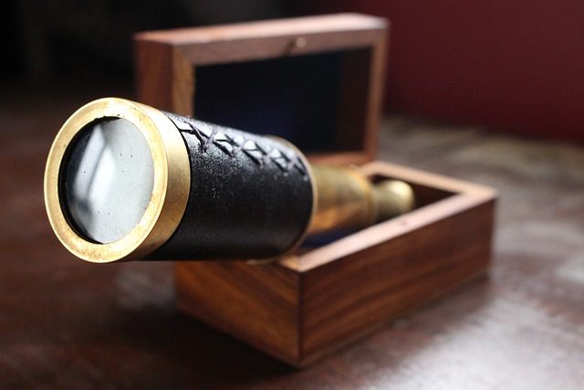 a old fashioned telescope