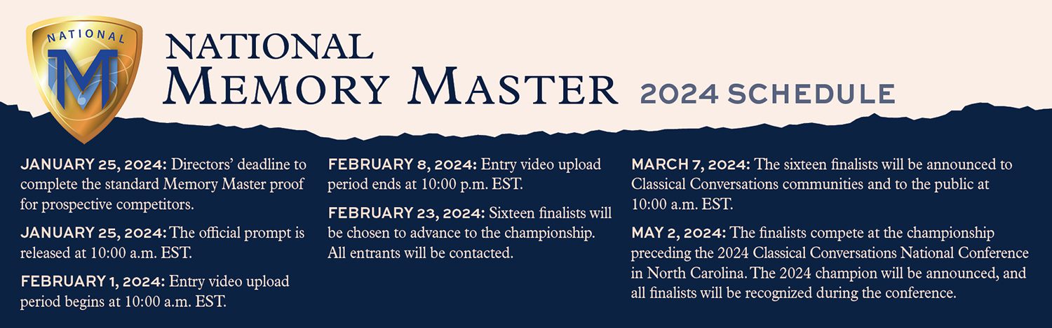 National Memory Master 2024 Schedule