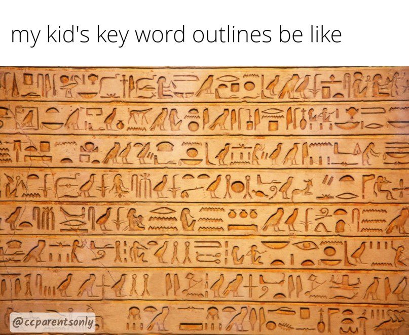 Keyword outlines, or heiroglyphics? You decide.