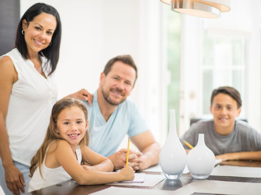 A photo of a homeschool family.