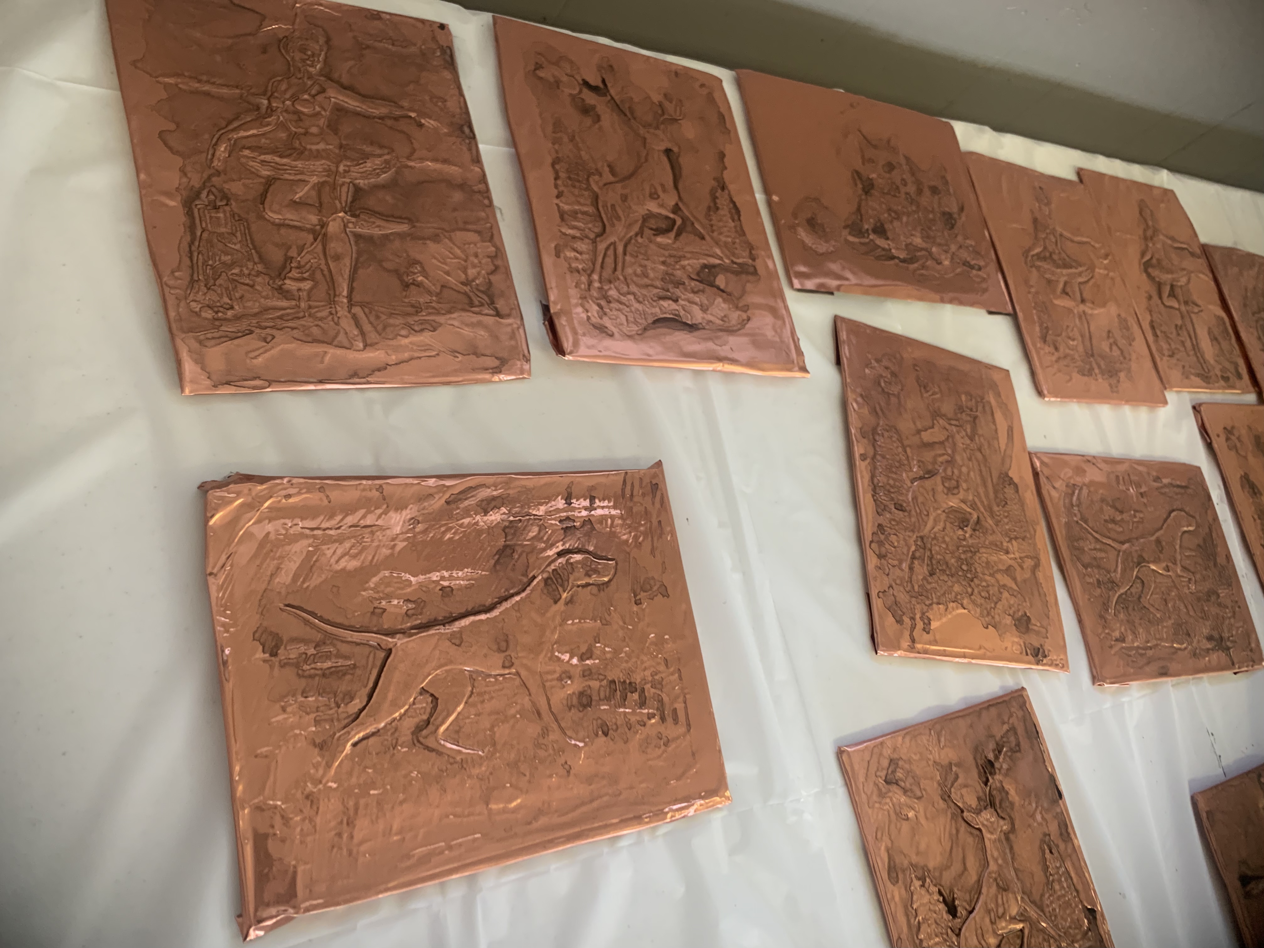 Copper artwork in Foundations Fine Arts
