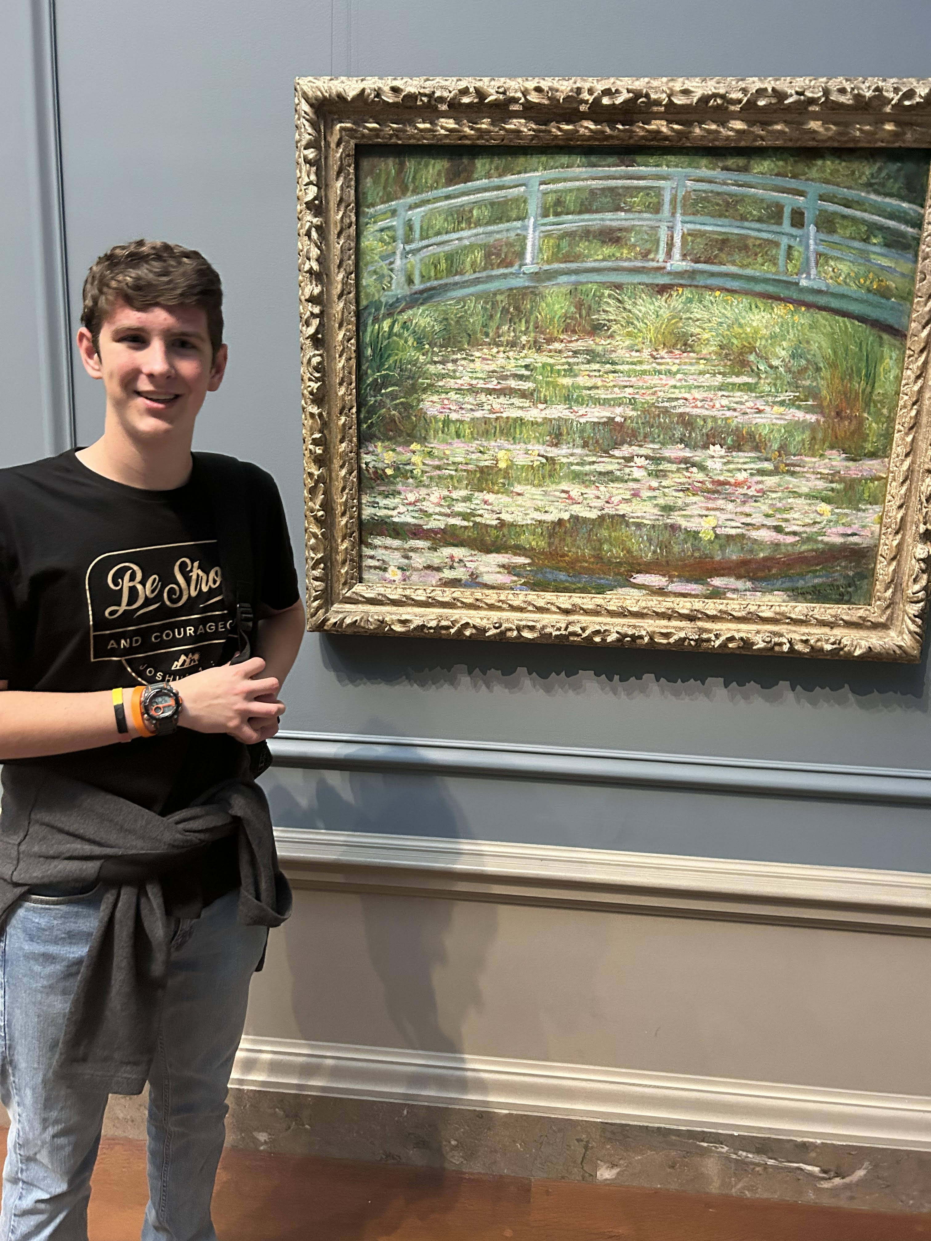 Challenge II student observes Monet artwork