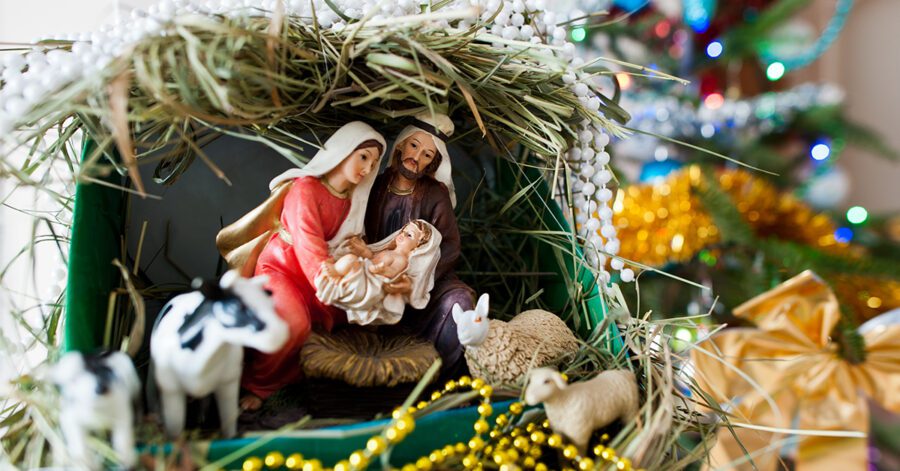 Classical, Christian Education Christmas message using a nativity scene