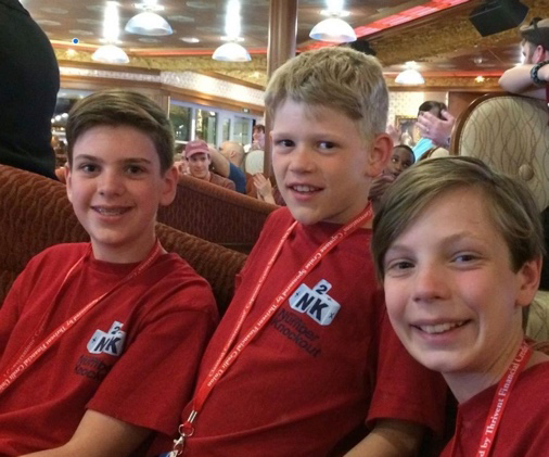 Three boys at the National Number Knockout competition