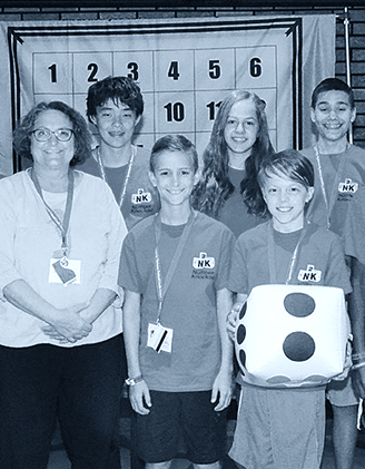 Leigh Bortins and the top 16 National Number Knockout Finalist