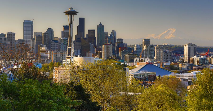 Seattle skyline for best Seattle homeschool field trips