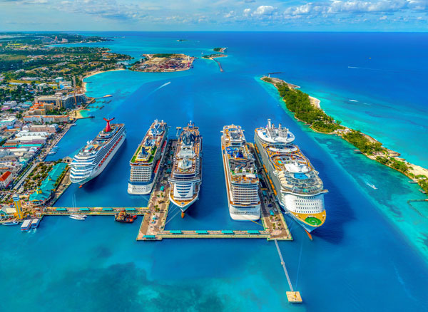 Cruise ships in port