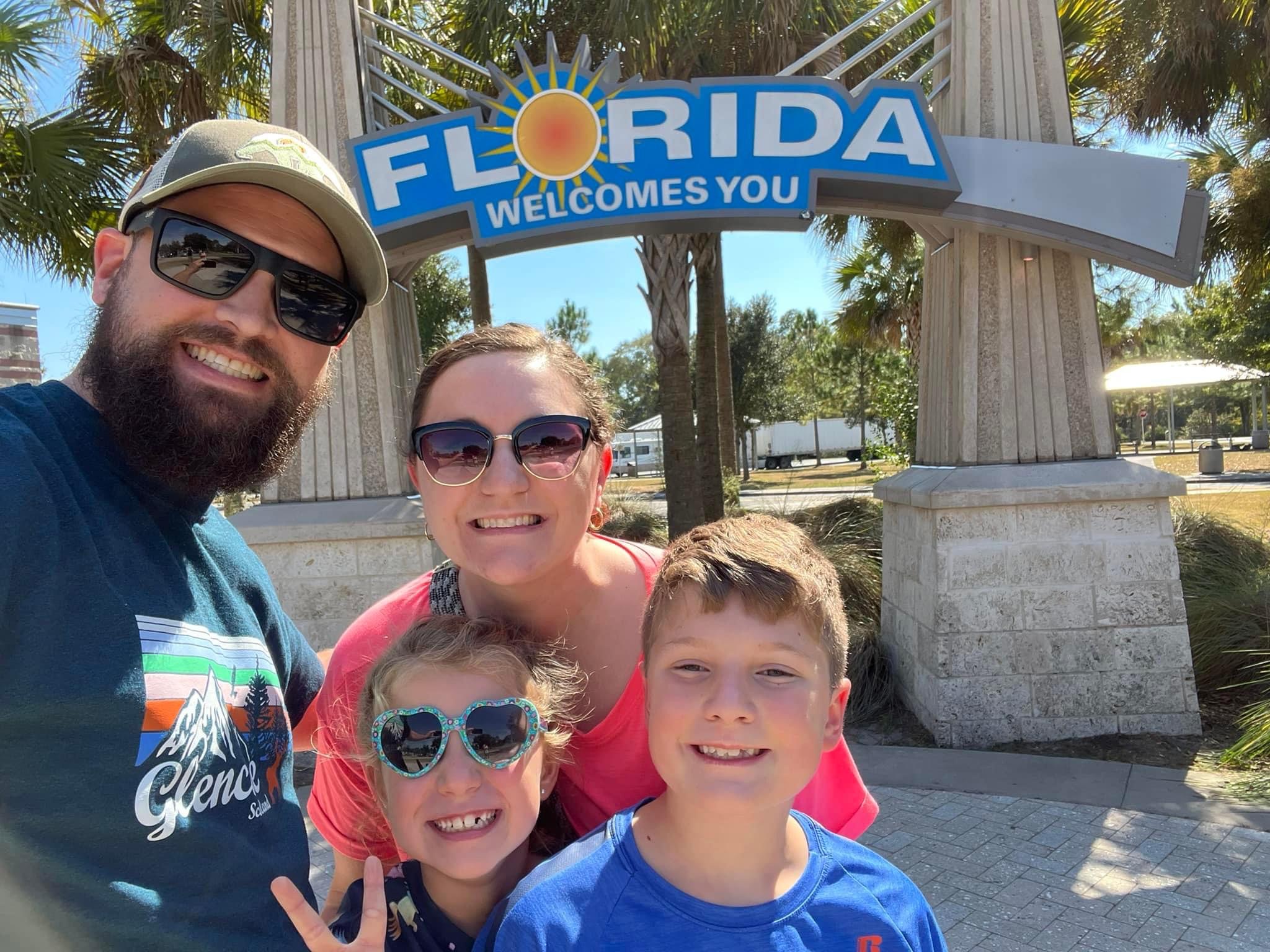 A family in Florida headed to an Orlando homeschool field trip