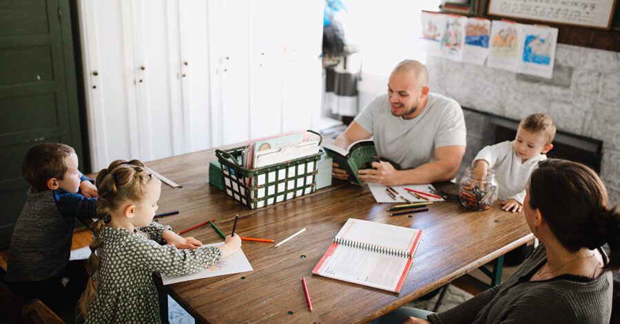 A homeschool family discussing CC Cycle 3 Hands-On Science