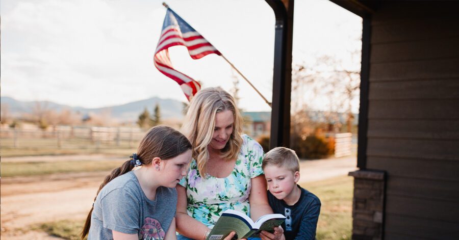Homeschool family looking at Classical Conversations Cycle 3 resources