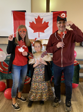 homeschool family celebrating Canada