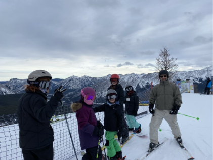 homeschooling family in Canada skiing